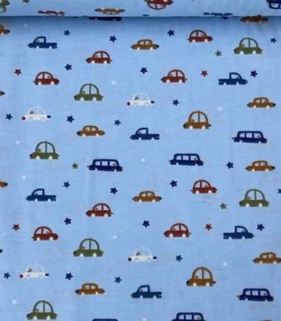 Flanela Cars and Star – Azul