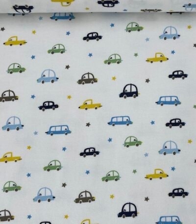Flanela Cars and Star – Branco