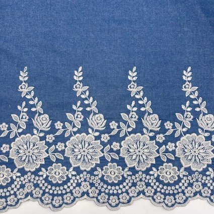 Ganga Bordado de Barra – Azul Claro
