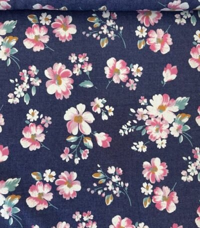 Ganga Camiseiro Flowers – Azul Escuro