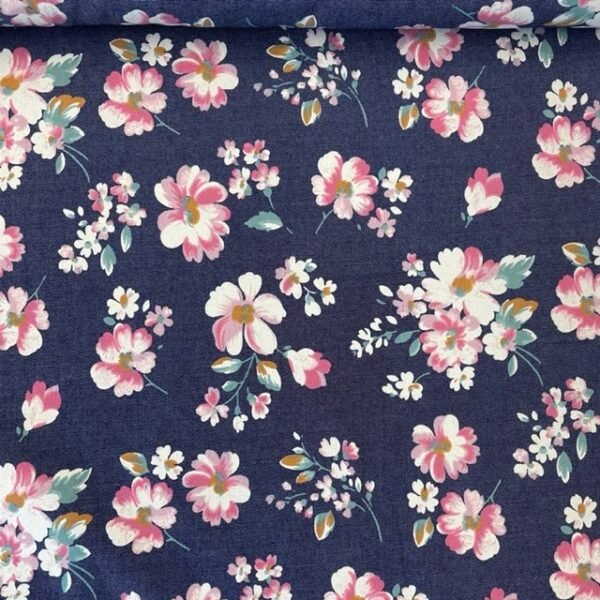 Ganga Camiseiro Flowers – Azul Escuro