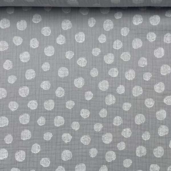 Musselina Dots – Cinzento Claro
