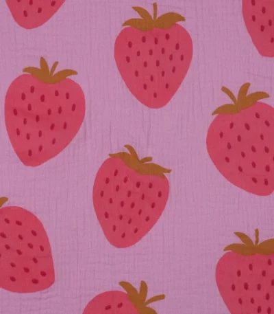 Musselina Big Strawberries – Rosa