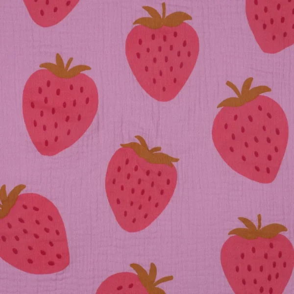 Musselina Big Strawberries – Rosa