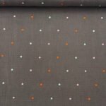 Musselina Bordada Dots – Cinzento