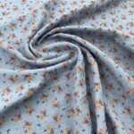 Musselina Floral – Azul Bebé