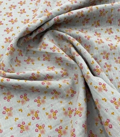 Musselina Floral – Rosa Bebé