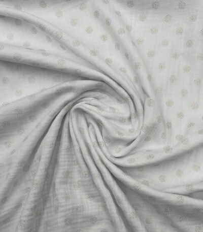 Musselina Foil Gold Circle – Branco