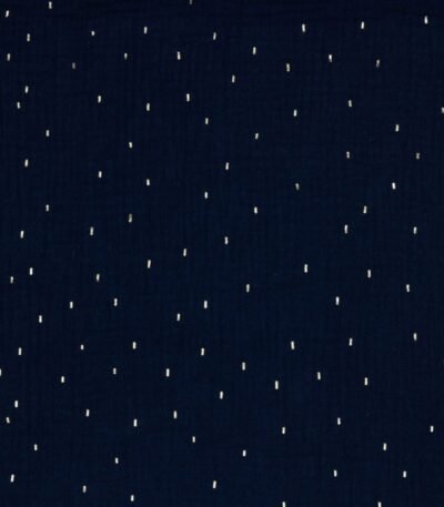Musselina Foil Gold – Azul Marinho