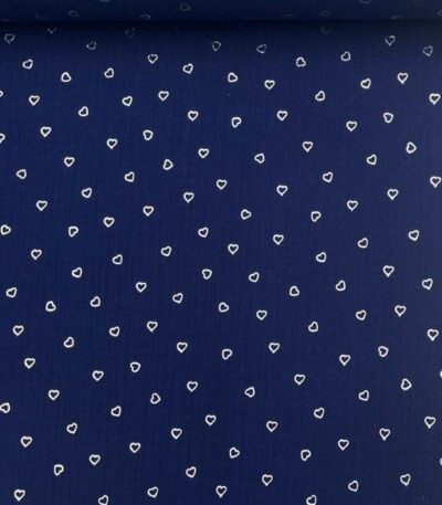 Musselina Silver Heart – Azul Marinho
