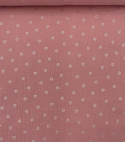 Musselina Silver Heart – Rosa