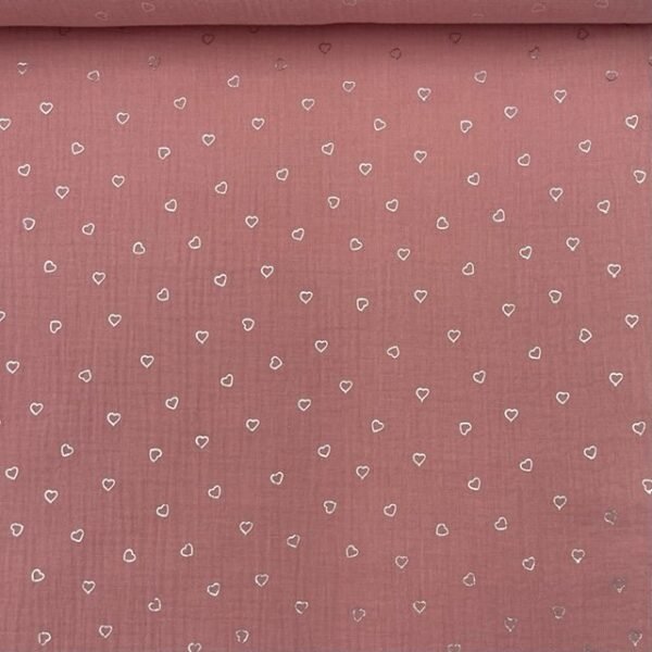 Musselina Silver Heart – Rosa