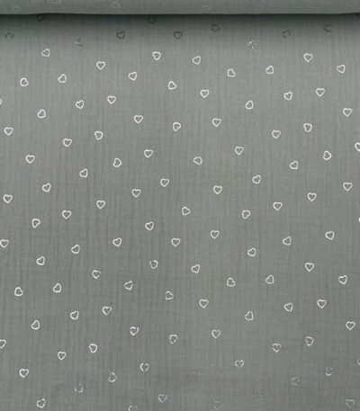 Musselina Silver Heart – Verde Menta