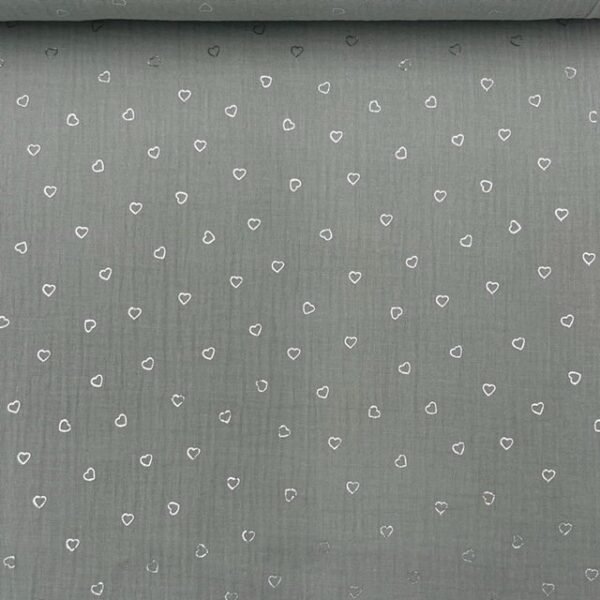Musselina Silver Heart – Verde Menta