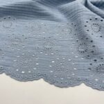 Musselina de Barra Bordada – Azul - imagem 3
