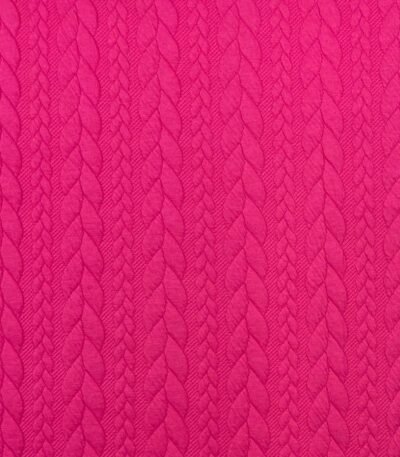 Jersey Jacquard Entrançado Acolchoado – Rosa Fuxia