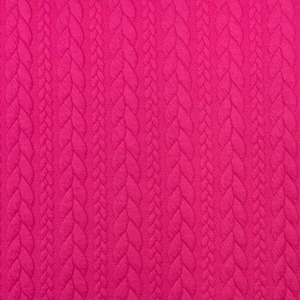 Jersey Jacquard Entrançado Acolchoado – Rosa Fuxia