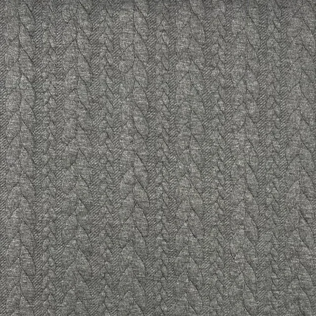Jersey Jacquard Entrançado Acolchoado – Cinzento