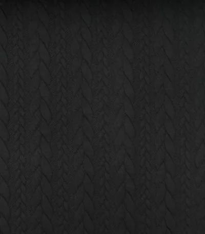Jersey Jacquard Entrançado Acolchoado – Preto