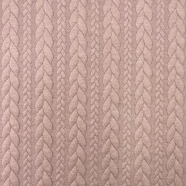 Jersey Jacquard Entrançado Acolchoado – Rosa Velho