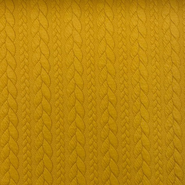 Jersey Jacquard Entrançado Acolchoado – Amarelo