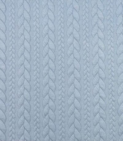 Jersey Jacquard Entrançado Acolchoado – Azul Claro