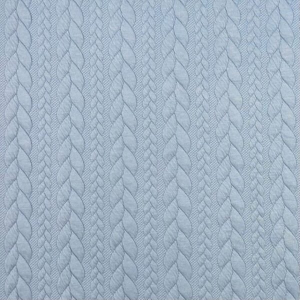 Jersey Jacquard Entrançado Acolchoado – Azul Claro