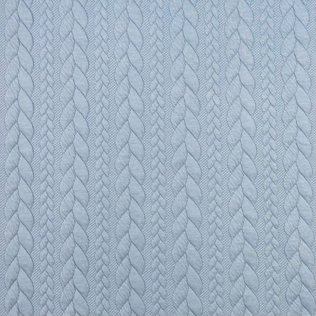 Jersey Jacquard Entrançado Acolchoado – Azul Claro