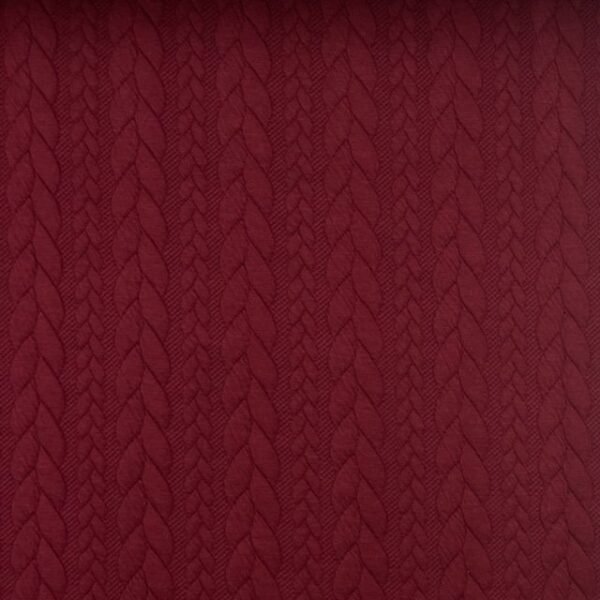 Jersey Jacquard Entrançado Acolchoado – Bordeaux