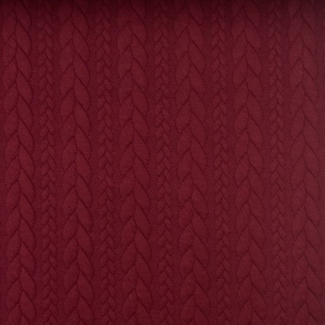 Jersey Jacquard Entrançado Acolchoado – Bordeaux