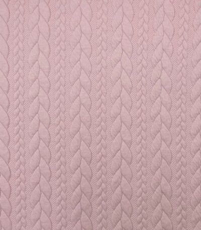 Jersey Jacquard Entrançado Acolchoado – Rosa Claro