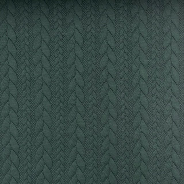 Jersey Jacquard Entrançado Acolchoado – Verde Garrafa