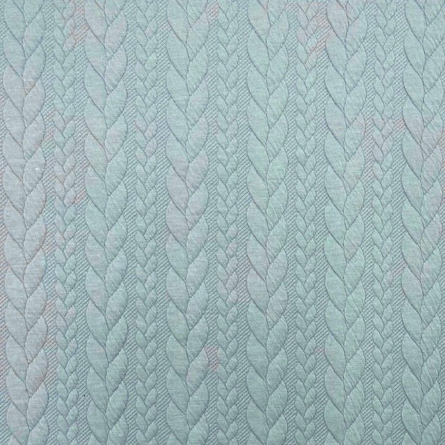 Jersey Jacquard Entrançado Acolchoado – Verde Menta