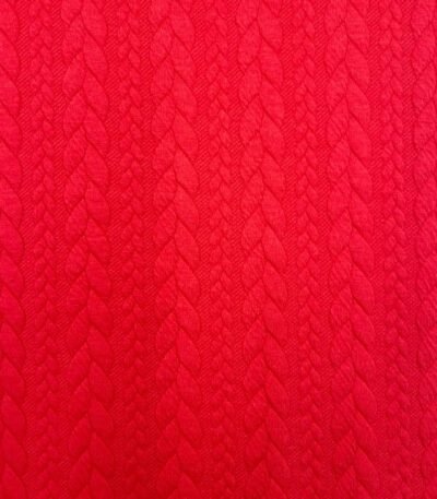 Jersey Jacquard Entrançado Acolchoado – Vermelho