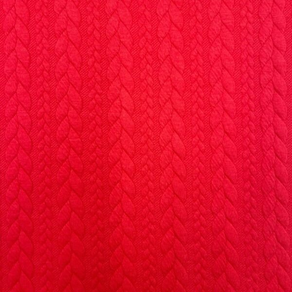 Jersey Jacquard Entrançado Acolchoado – Vermelho