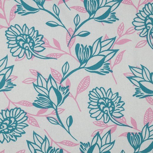 Linho Viscose Flowers – Rosa
