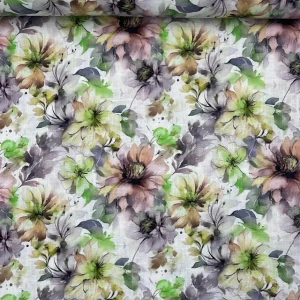 Linho Field Flower – Verde