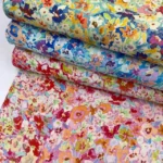 Linho Viscose Happy Flowers – Azul - imagem 4