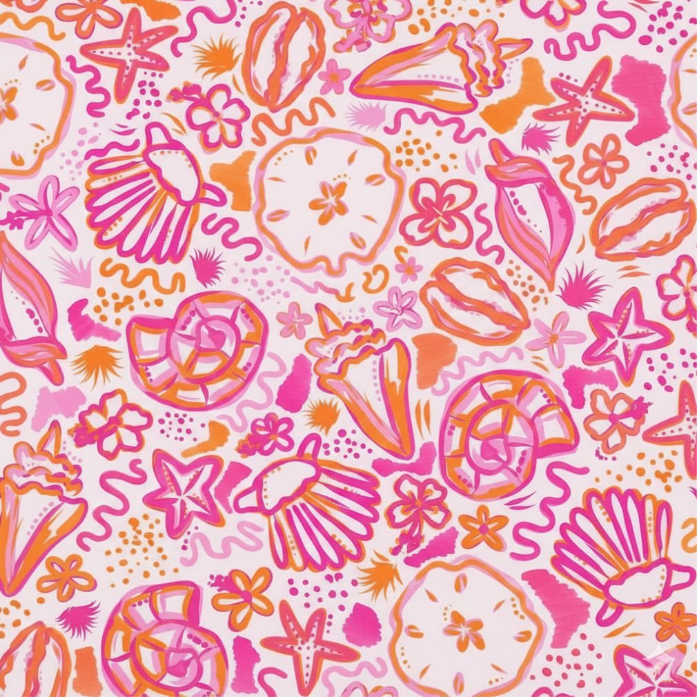 Tecido Lycra Conchas a Violet Fabrics