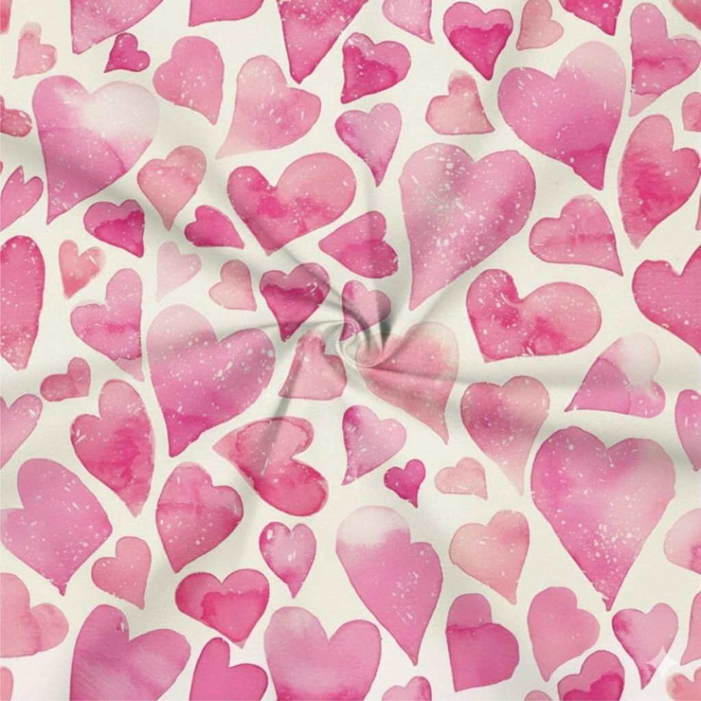 Tecido Lycra Coracoes a Violet Fabrics