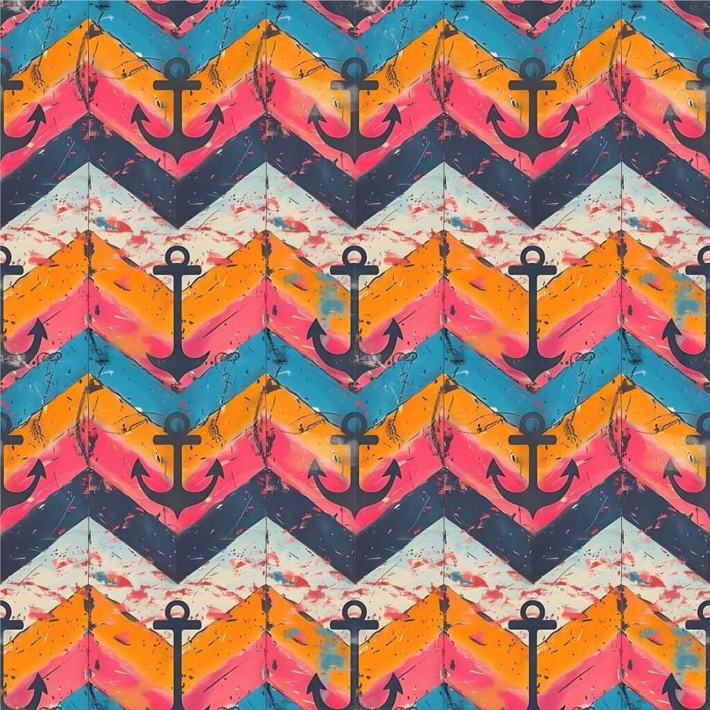 Lycra Estampada – Chevron Âncora
