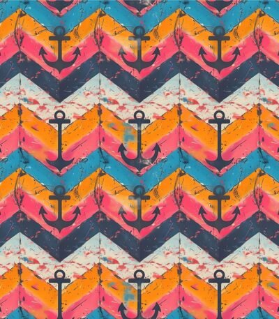 Lycra Estampada – Chevron Âncora