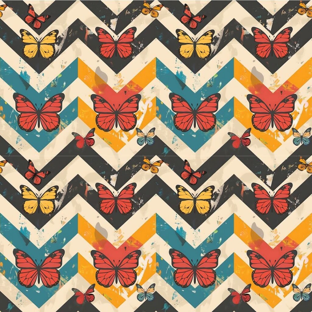 Lycra Estampada – Chevron Butterfly