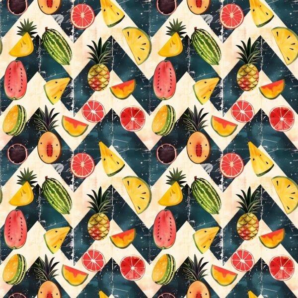 Lycra Estampada – Chevron Fruits