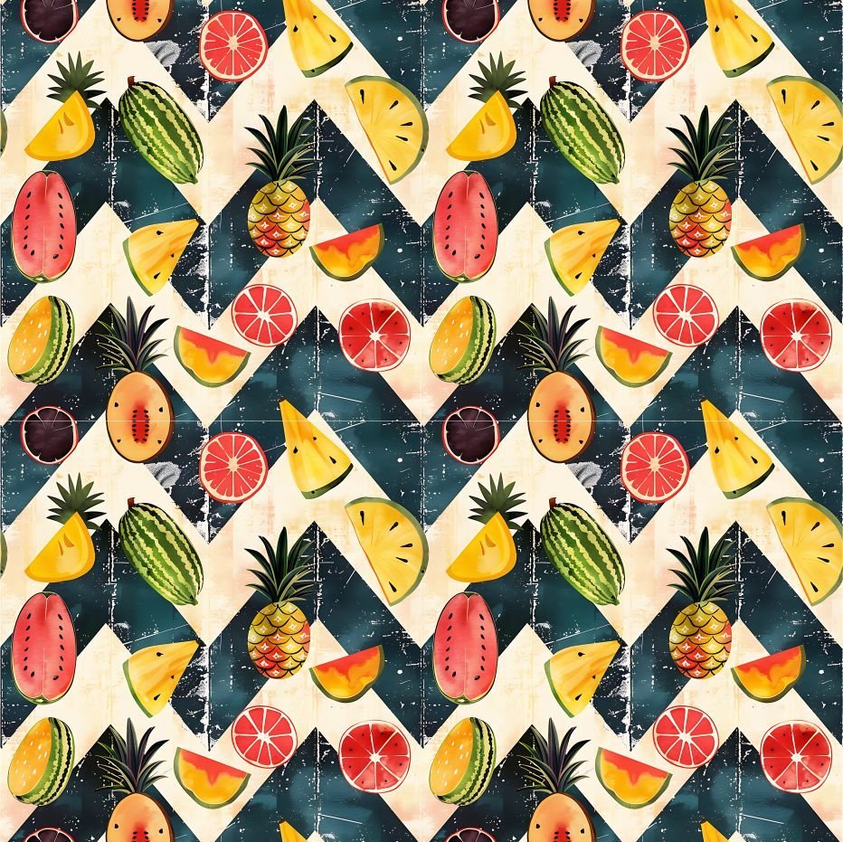 Lycra Estampada – Chevron Fruits