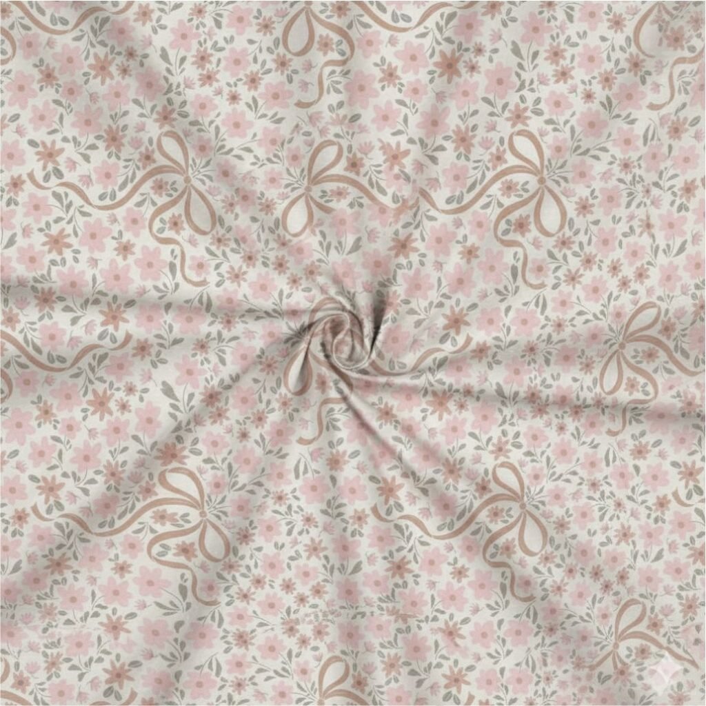 Tecido Lycra Flores e Lacos f Violet Fabrics