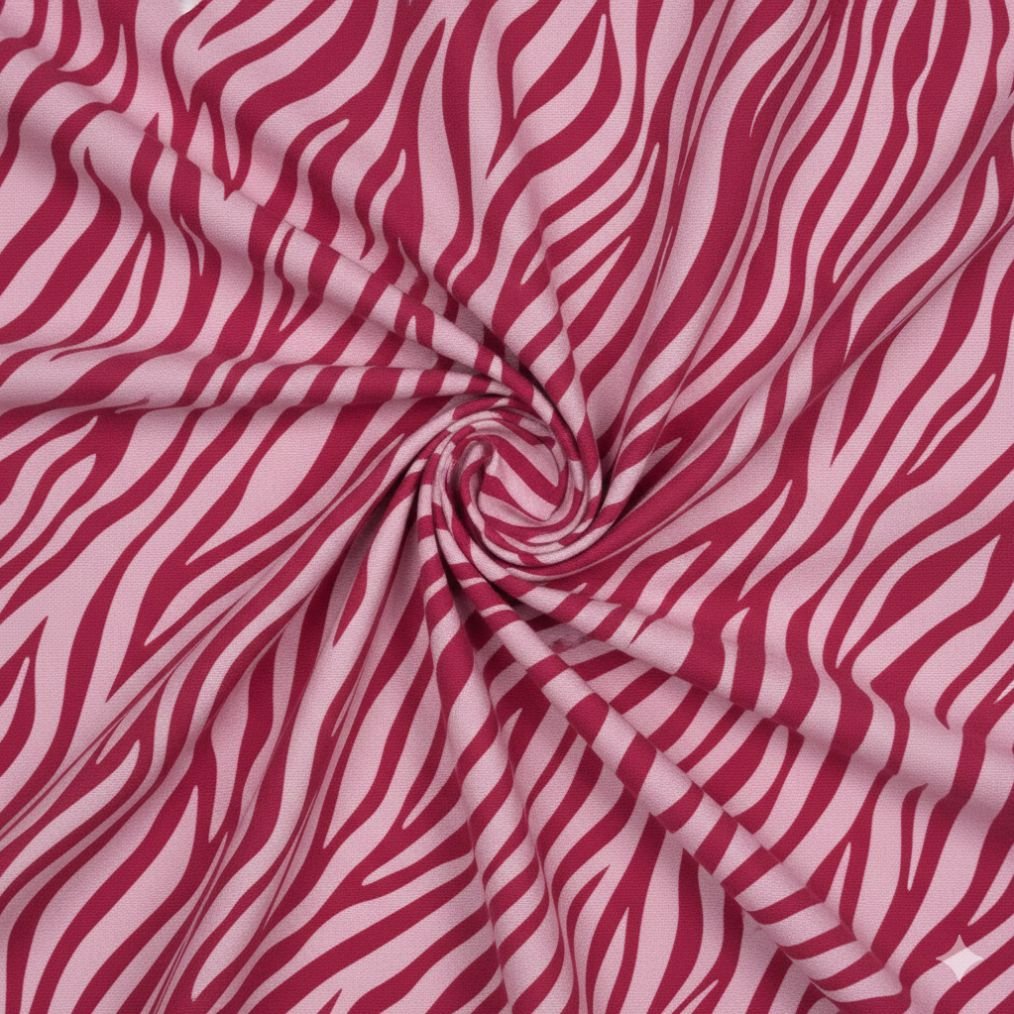 Tecido Lycra Zebra Rosa a Violet Fabrics