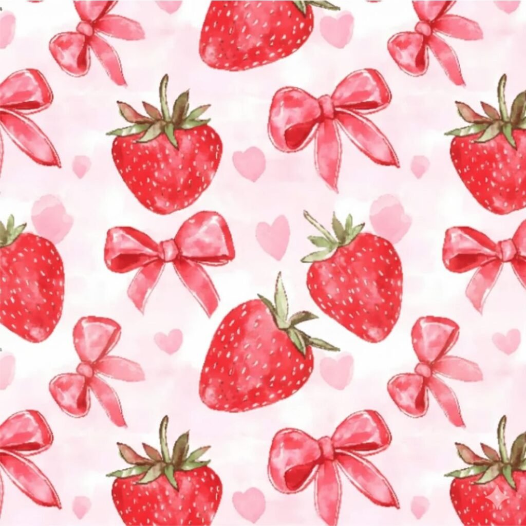 Tecido Lycra morangos Violet Fabrics