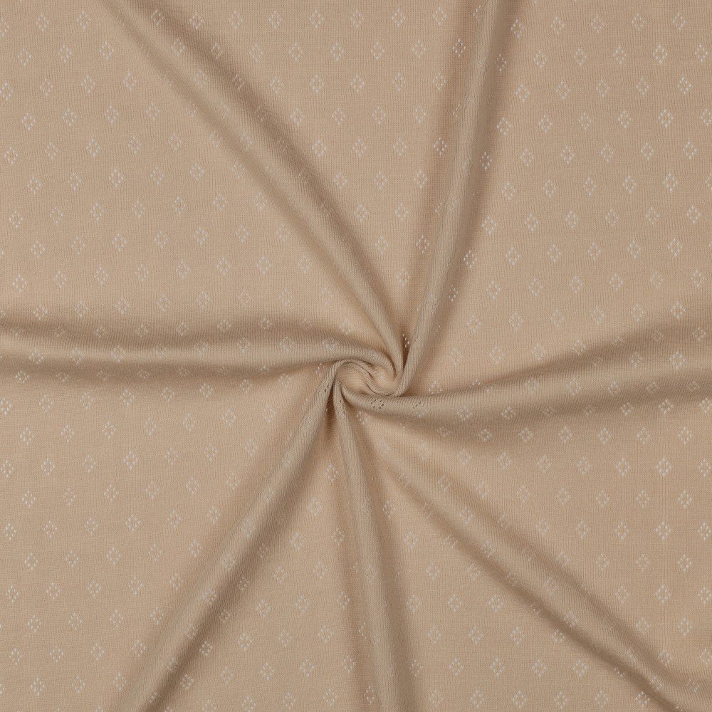 Tecido Malha Pointoille Bege v Violet Fabrics