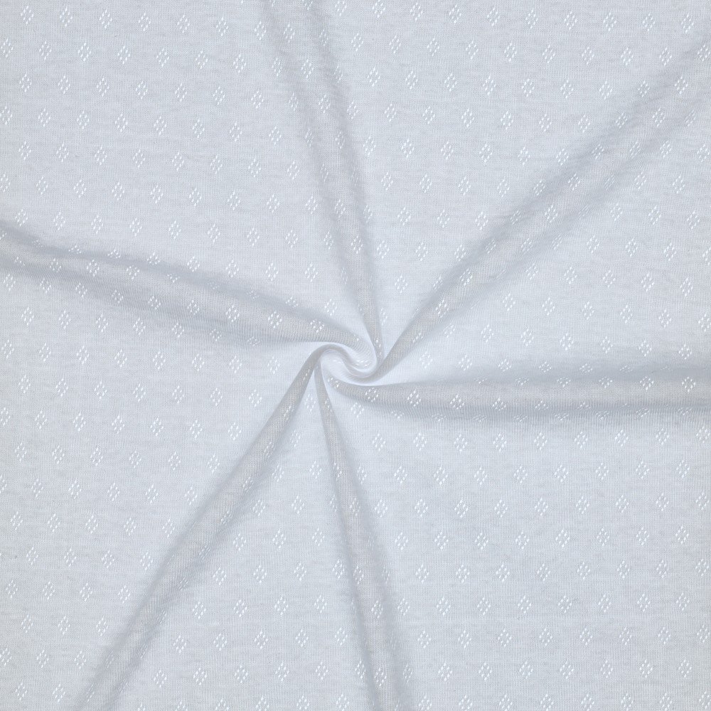 Tecido Malha Pointoille Branco v Violet Fabrics